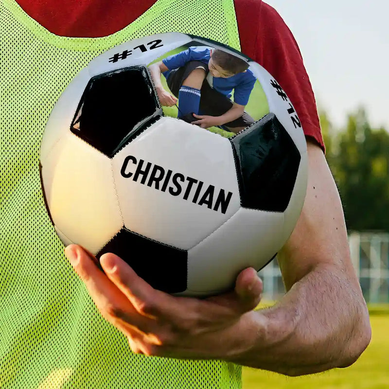 Custom Photo Name Soccer Player - Personalized Soccer Ball