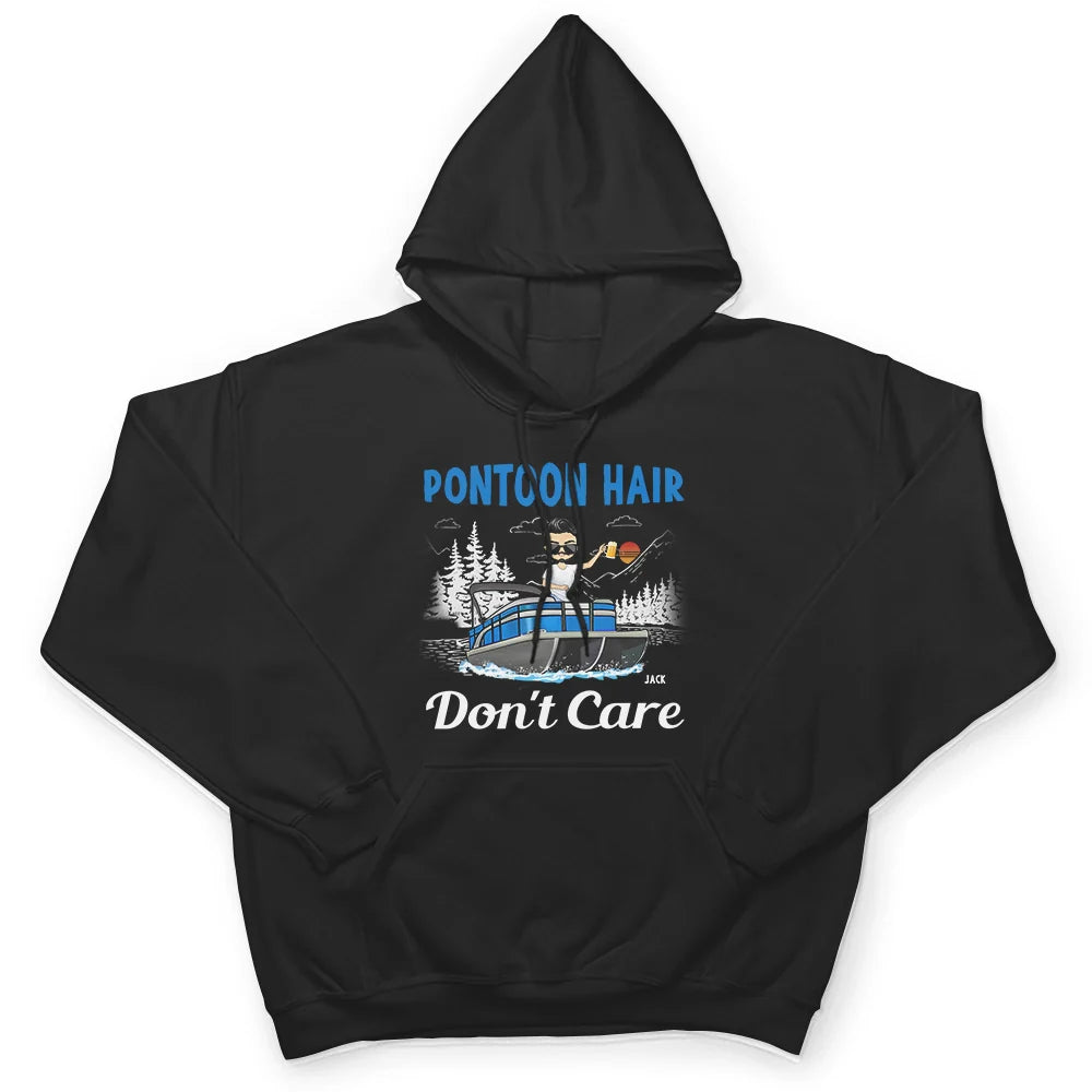 Pontoon Queen Captain Pontoon Hair Don't Care - Personalized T Shirt