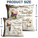 Couple Kissing My Favorite Place In All The World - Personalized Pillow