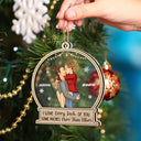 Christmas Couple Sideview Every Inch Of You - Personalized 2-Layered Mix Ornament