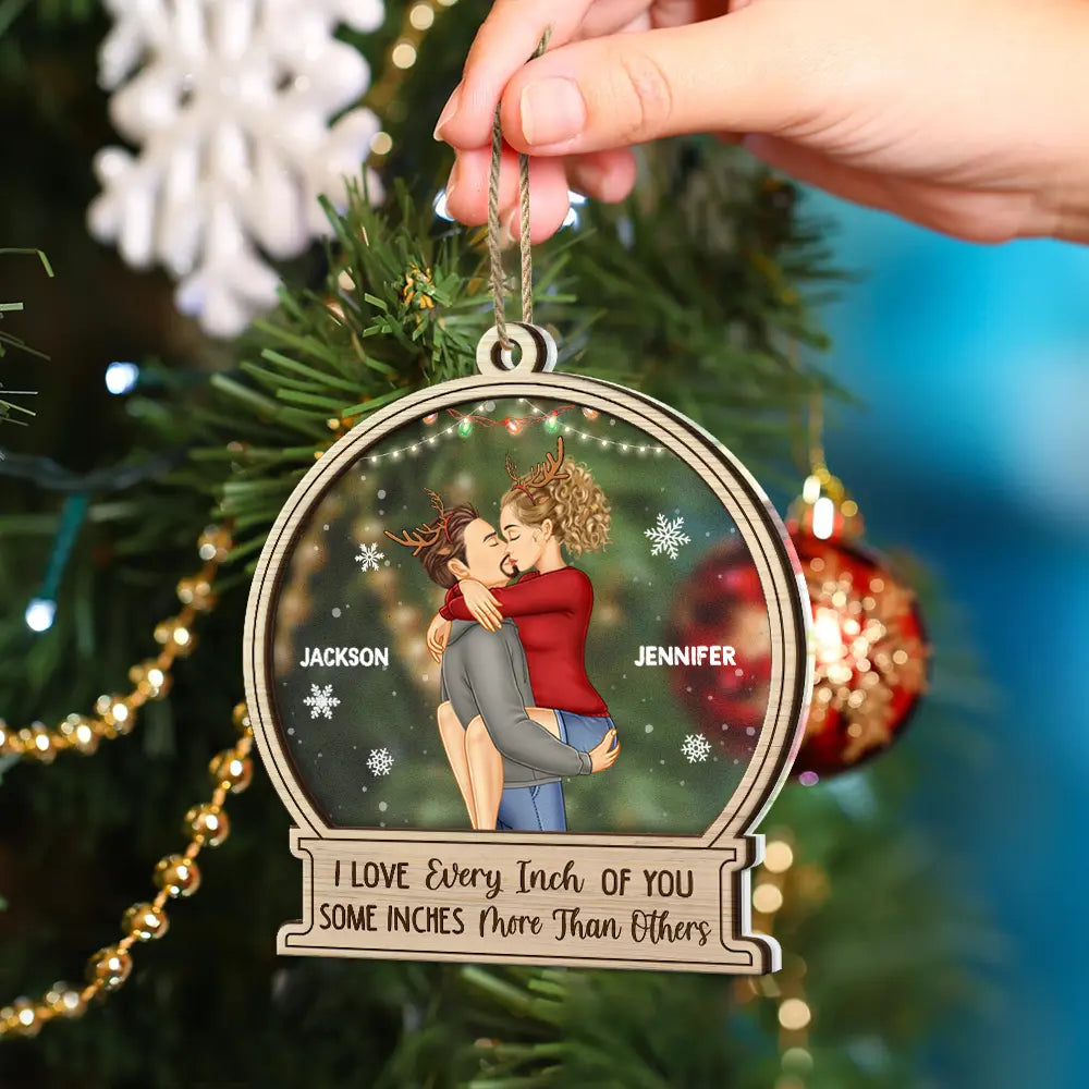 Christmas Couple Sideview Every Inch Of You - Personalized 2-Layered Mix Ornament