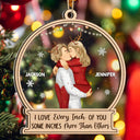 Christmas Couple Sideview Every Inch Of You - Personalized 2-Layered Mix Ornament