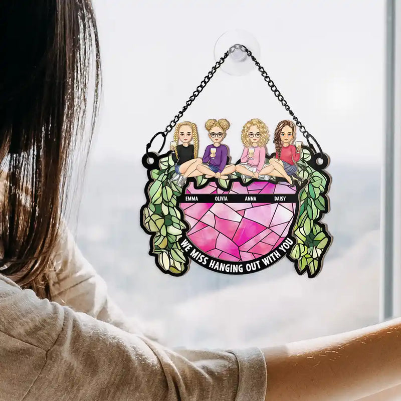 Hanging Out With You - Personalized Window Hanging Suncatcher Ornament
