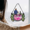 Hangout avec mon chien - Ornement attrape-soleil personnalisé à suspendre à la fenêtre 