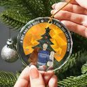 Dog A Bond That Can't Be Broken - Personalized Circle Glass Ornament