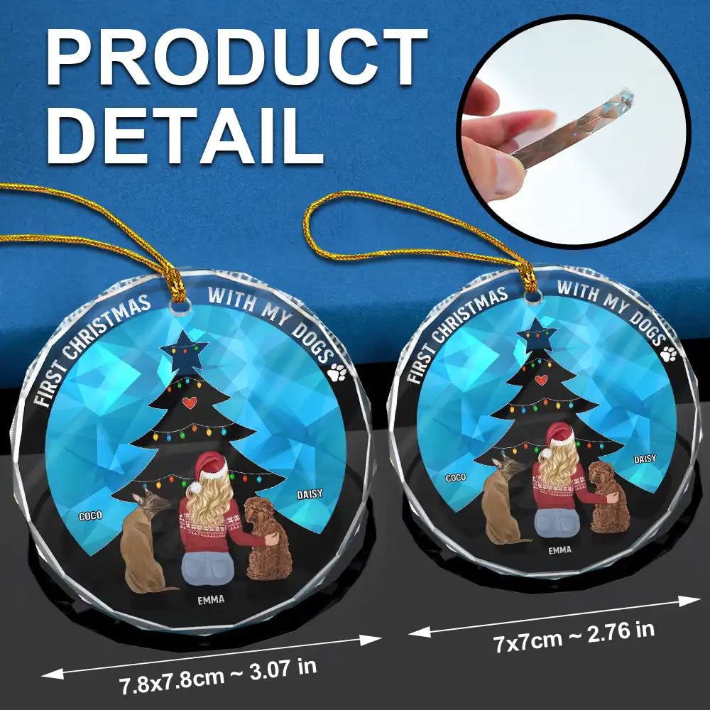 Dog A Bond That Can't Be Broken - Personalized Circle Glass Ornament