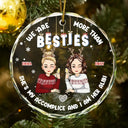 Christmas We Are More Than Bestie - Personalized Circle Glass Ornament