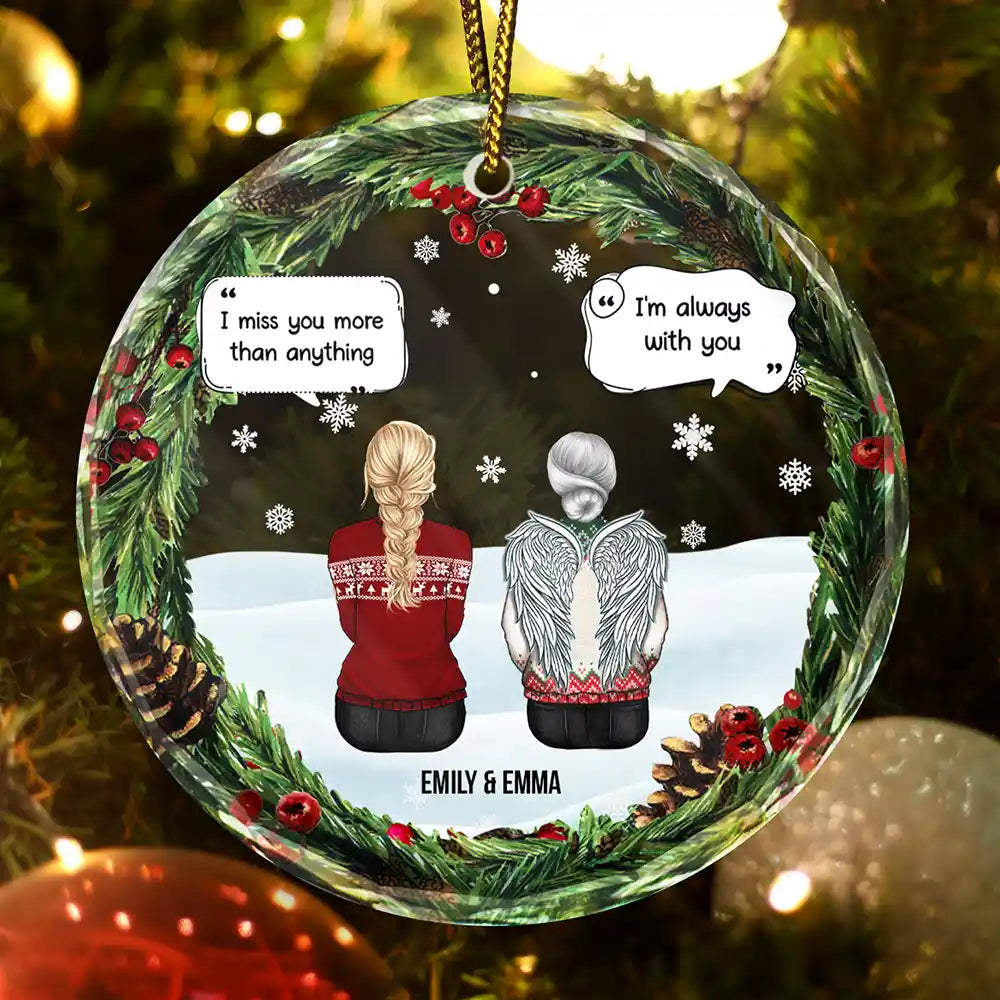 Décoration de Noël en verre personnalisée « Tu me manques plus que tout » 