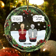 Décoration de Noël en verre personnalisée « Tu me manques plus que tout » 
