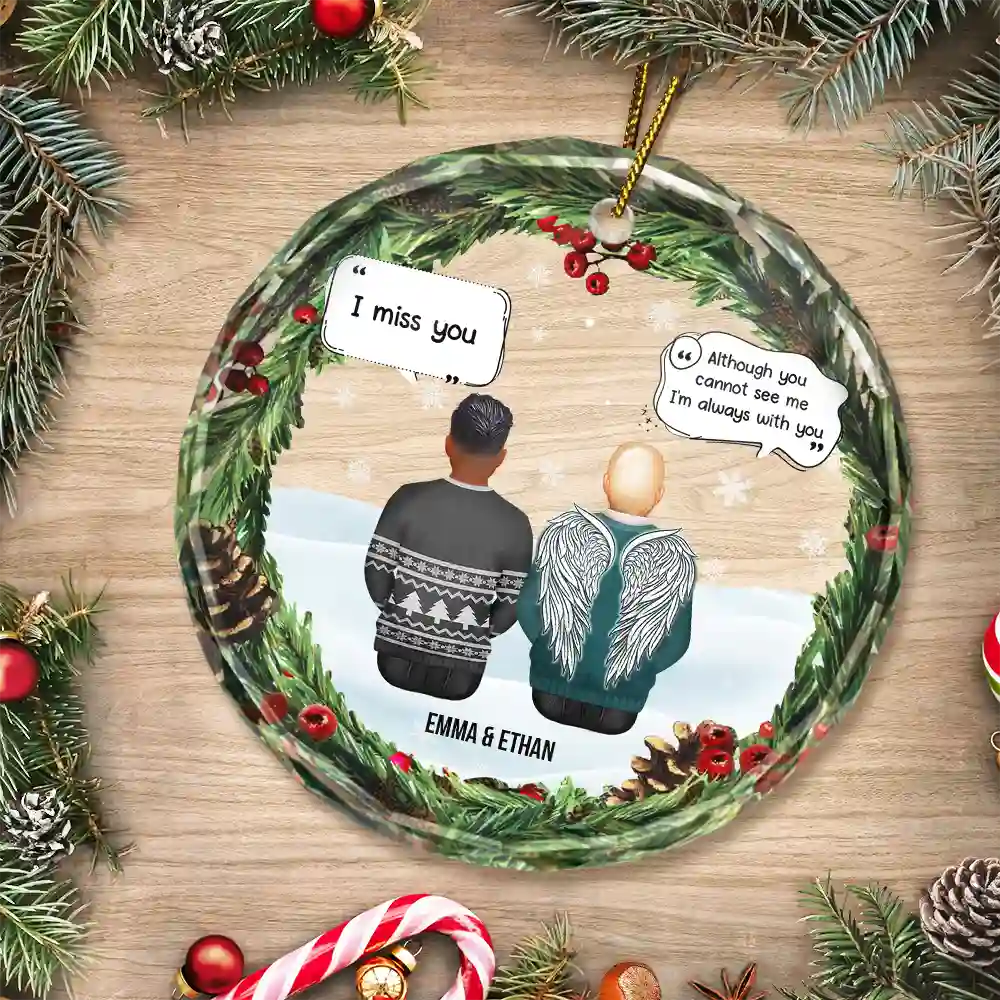 Décoration de Noël en verre personnalisée « Tu me manques plus que tout » 