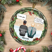 Décoration de Noël en verre personnalisée « Tu me manques plus que tout » 
