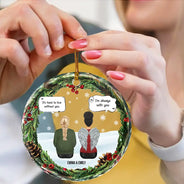 Décoration de Noël en verre personnalisée « Tu me manques plus que tout » 
