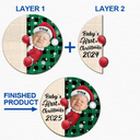 Custom Photo Christmas Santa Baby - Personalized 2-Layered Wooden Ornament