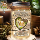 Custom Photo,Pet Lovers,Sad,Memorial - Custom Photo Light This Up And Think Of Me - Personalized Mason Jar Light