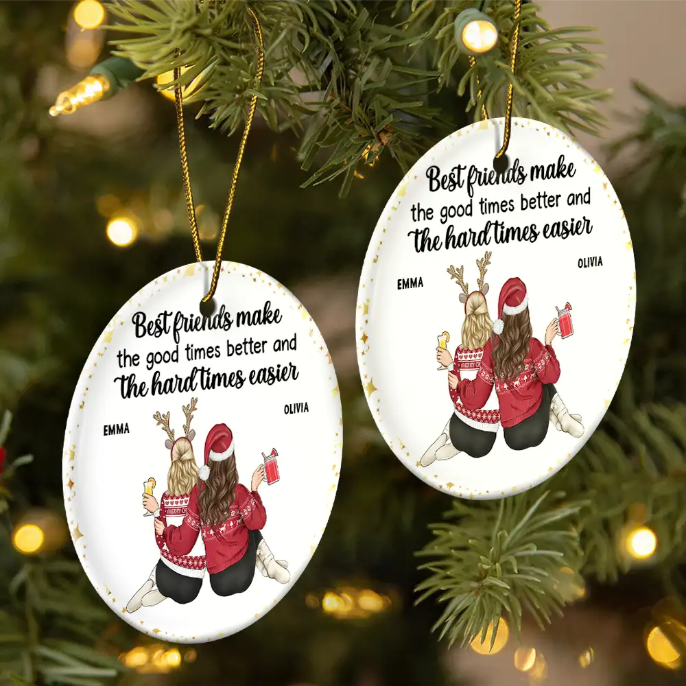 Bestie, Gift For Bestie - Friends It's Not What We Have In Life - Personalized Circle Ceramic Ornament