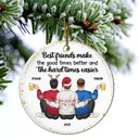 Bestie, Gift For Bestie - Friends It's Not What We Have In Life - Personalized Circle Ceramic Ornament