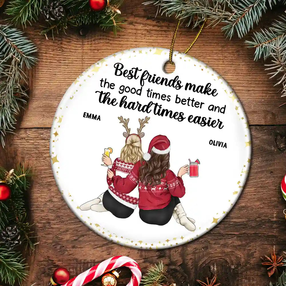 Bestie, Gift For Bestie - Friends It's Not What We Have In Life - Personalized Circle Ceramic Ornament