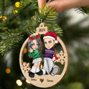 Gift For Couples - Christmas Couple Y2K - Personalized Wooden Cutout Ornament