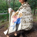 Gift For Couples,Gift For Husband,Gift For Wife,Gift For Boyfriend,Gift For Girlfriend,Happy - My Favorite Place In All The World - Personalized Fleece Blanket, Sherpa Blanket