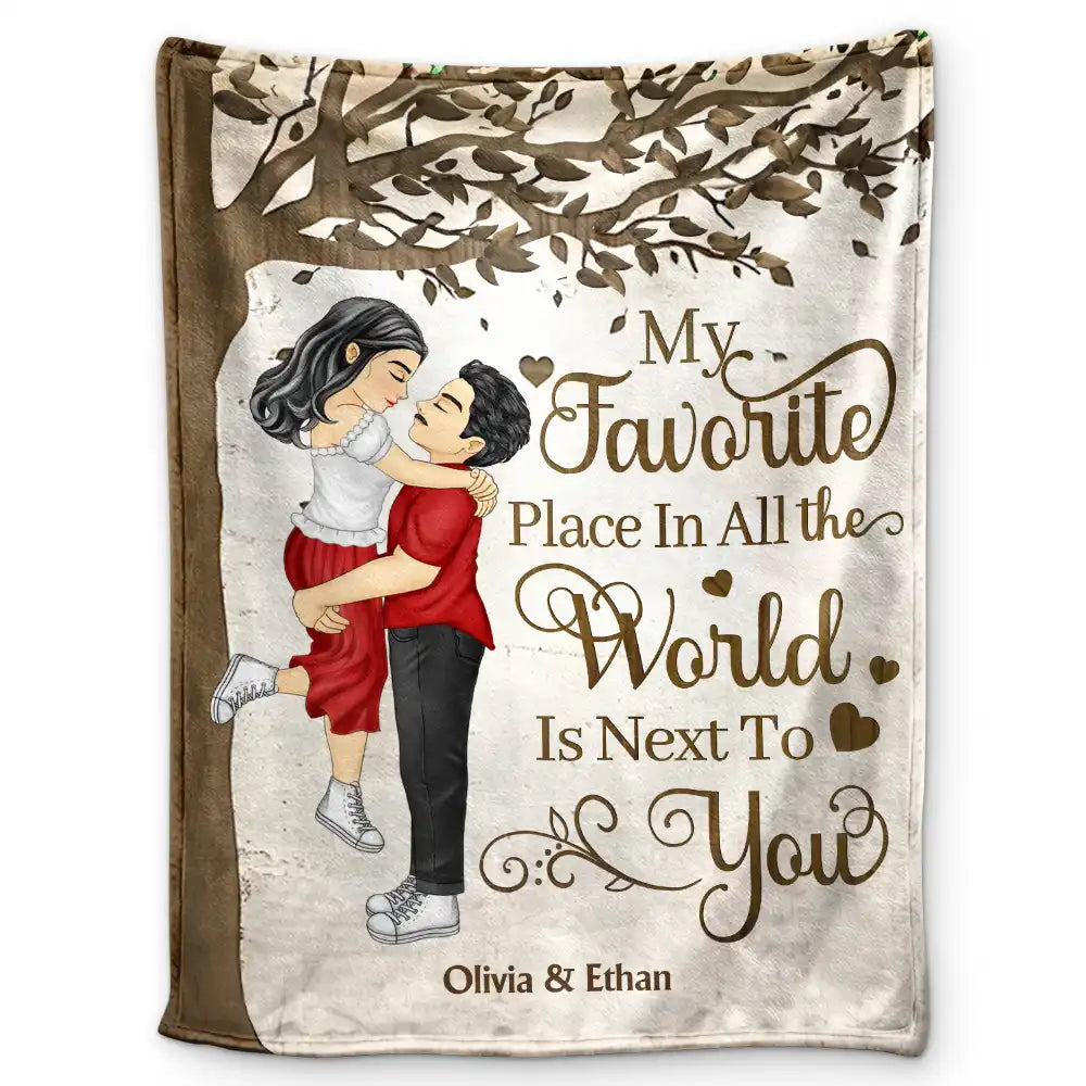 My Favorite Place In All The World - Personalized Fleece Blanket, Sherpa Blanket