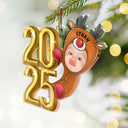 New baby, New Dad, New Mom - Custom Photo Christmas 2024 Santa Baby - Personalized Cutout Acrylic Ornament