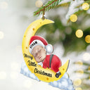 New baby - Custom Photo Christmas Baby Sleeping On The Moon - Personalized Cutout Acrylic Ornament