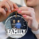 Christmas,Family,Happy - Family Forever Unbreakable Bond Christmas - Personalized Circle Glass Ornament