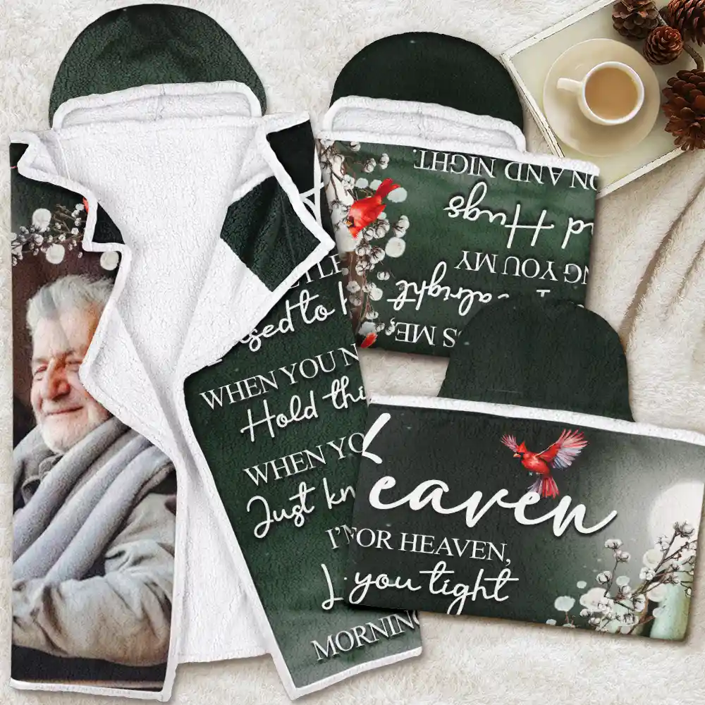 Memorial,Custom Photo,Sad - Custom Photo I'm Sending You My Love And Hugs - Personalized Wearable Hooded Blanket