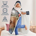 Memorial,Custom Photo,Sad - Custom Photo I'm Sending You My Love And Hugs - Personalized Wearable Hooded Blanket