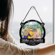 Gift For Mother, Gift For Daughter - Mother Daughters Forever Linked Together - Personalized Window Hanging Suncatcher Ornament