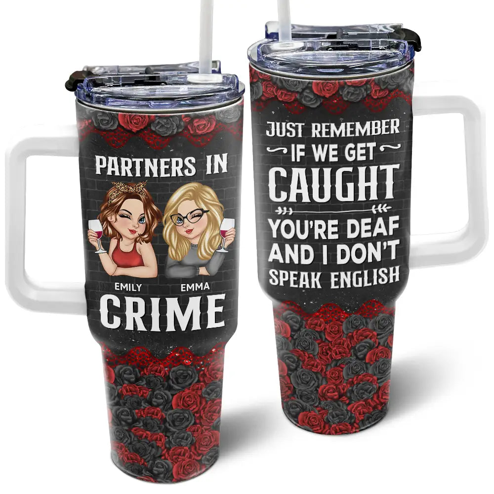 Bestie Partners In Crime - Personalized 40oz Tumbler With Straw