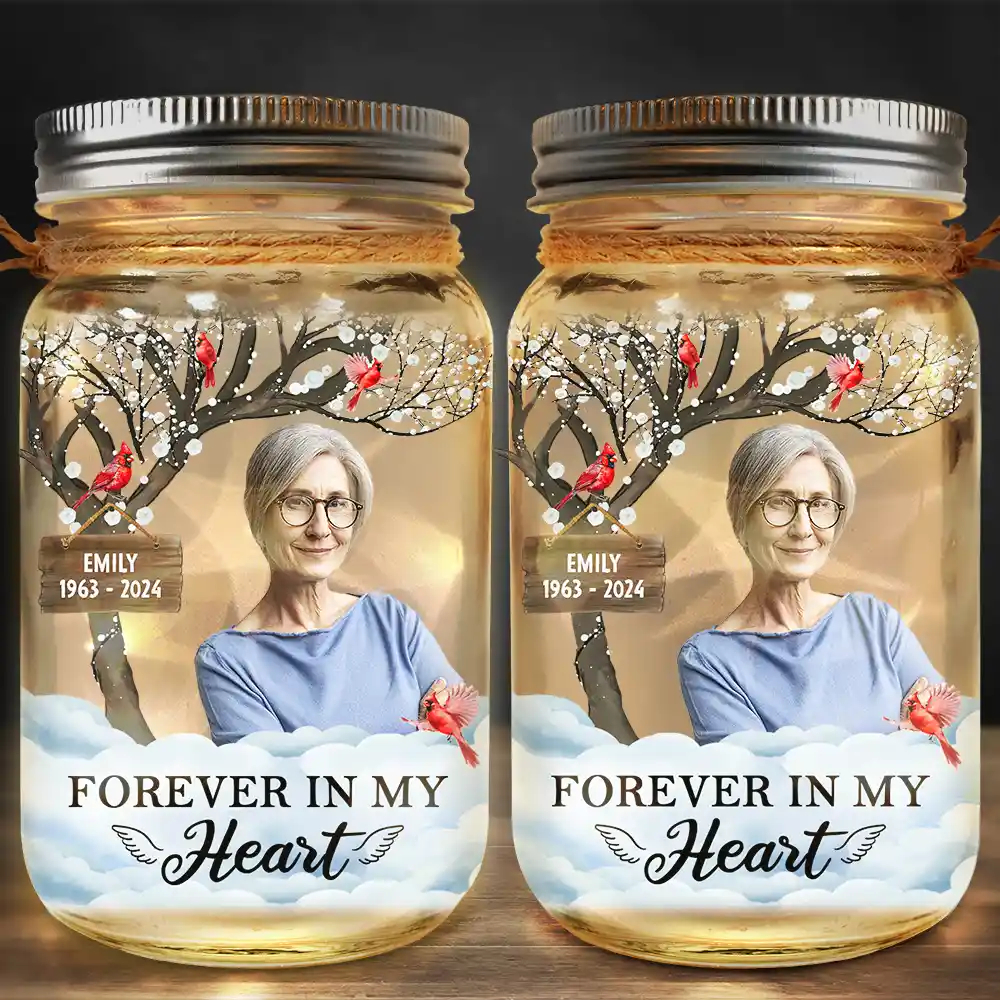 Memorial - Custom Photo I'm Always With You Memorial - Personalized Mason Jar Light
