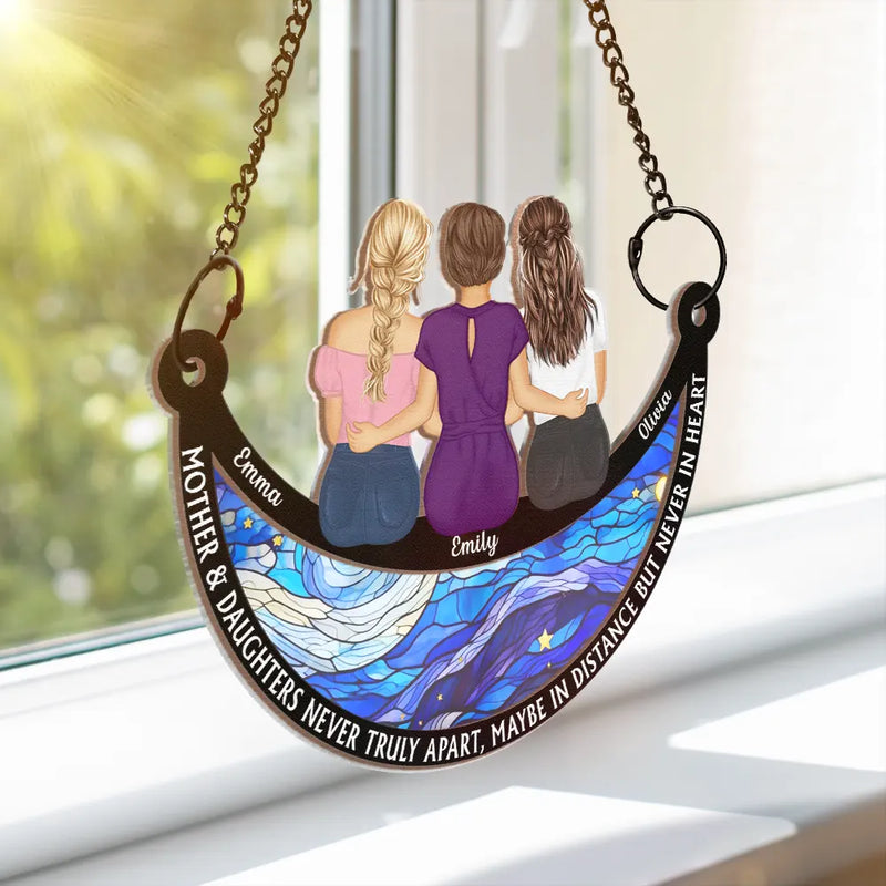 Gift For Mother, Mom - Daughters (Adult), Gift For Daughter - The Love Between Mother & Daughter Is Forever - Personalized Window Hanging Suncatcher Ornament