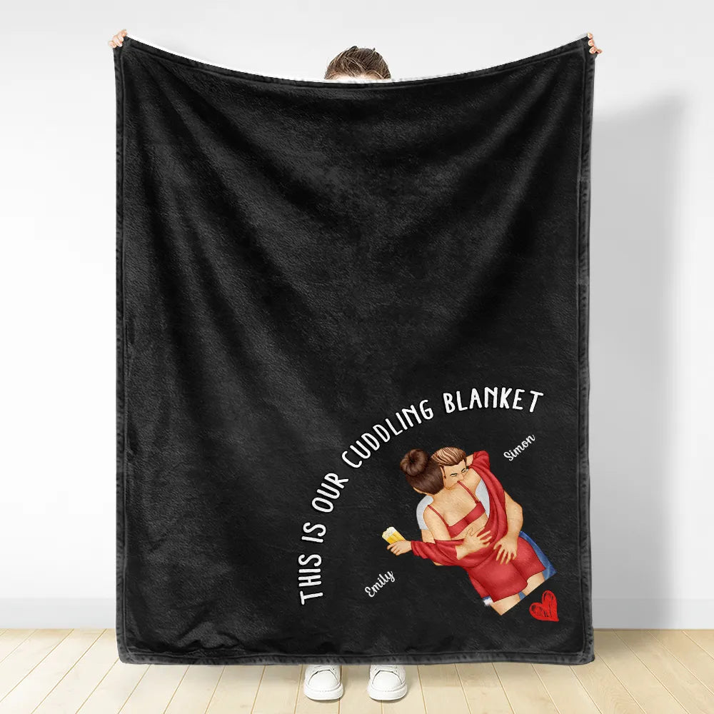 Gift For Couples, Gift For Husband, Gift For Wife, Gift For Boyfriend, Gift For Girlfriend - Sexy Couple Kissing Cuddling Blanket - Personalized Fleece Blanket, Sherpa Blanket
