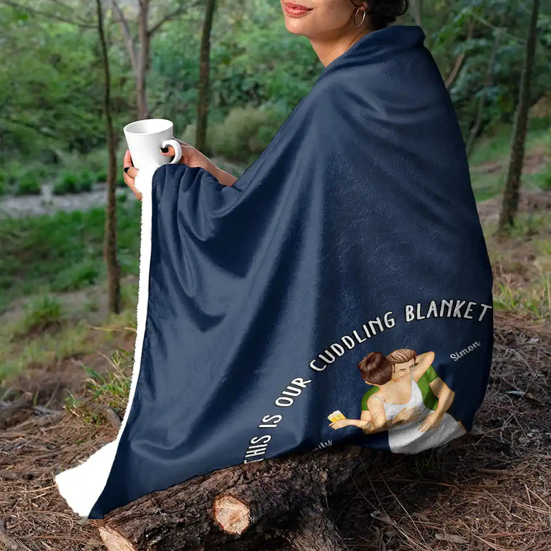 Gift For Couples, Gift For Husband, Gift For Wife, Gift For Boyfriend, Gift For Girlfriend - Sexy Couple Kissing Cuddling Blanket - Personalized Fleece Blanket, Sherpa Blanket