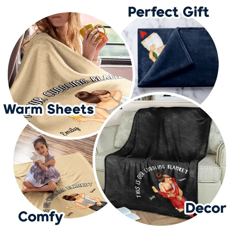 Gift For Couples, Gift For Husband, Gift For Wife, Gift For Boyfriend, Gift For Girlfriend - Sexy Couple Kissing Cuddling Blanket - Personalized Fleece Blanket, Sherpa Blanket