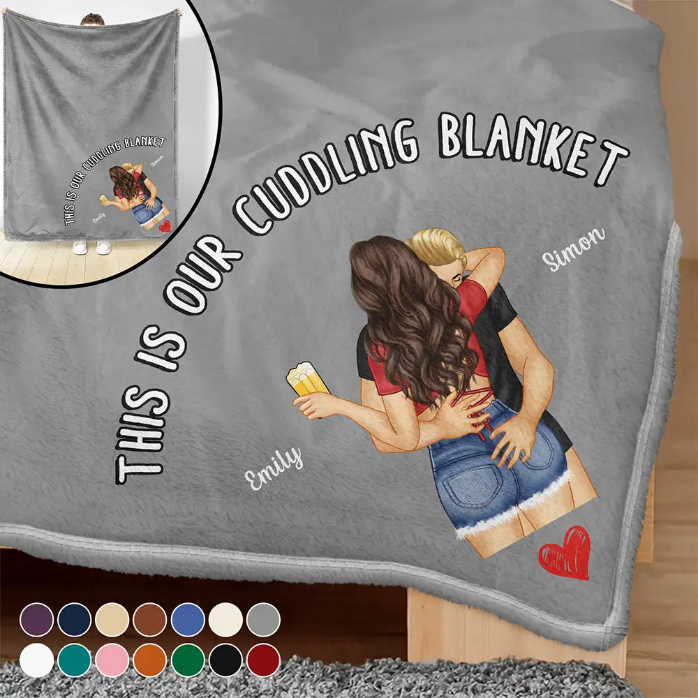 Gift For Couples, Gift For Husband, Gift For Wife, Gift For Boyfriend, Gift For Girlfriend - Sexy Couple Kissing Cuddling Blanket - Personalized Fleece Blanket, Sherpa Blanket