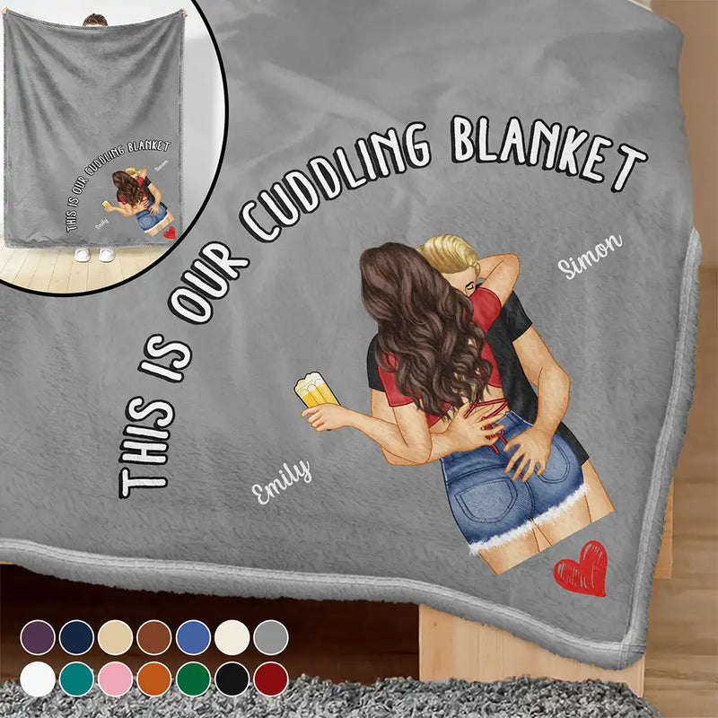 Gift For Couples, Gift For Husband, Gift For Wife, Gift For Boyfriend, Gift For Girlfriend - Sexy Couple Kissing Cuddling Blanket - Personalized Fleece Blanket, Sherpa Blanket
