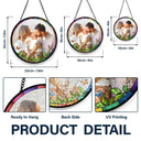 Gift For Couples,Gift For Husband,Gift For Wife,Gift For Boyfriend,Gift For Girlfriend,Gift For Mother,Gift For Father,Family,Gift For Bestie,Love - Custom Photo Watercolor Couple Family Besties - Personalized Stained Glass Window Hanging Suncatcher