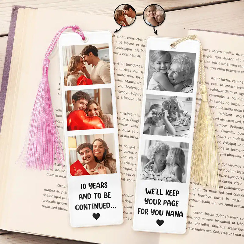 Custom Photo Book Lovers Yourself, Couple, Family, Bestie - Personalized Acrylic Bookmark