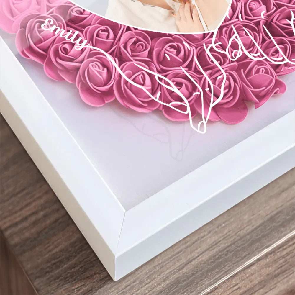 Gift For Couples, Gift For Wife, Gift For Girlfriend - Custom Photo My Missing Piece - Personalized Flower Shadow Box