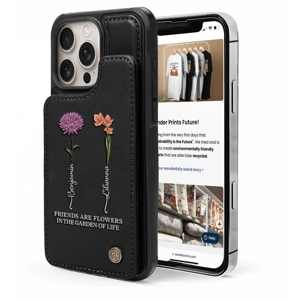 Gift For Bestie,Happy - It Takes A Long Time To Grow An Old Friend - Personalized Leather Flip Wallet Phone Case