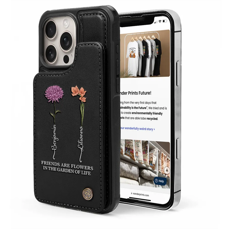 Gift For Bestie,Happy - It Takes A Long Time To Grow An Old Friend - Personalized Leather Flip Wallet Phone Case