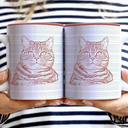 Dog Lovers,Dog Mom,Dog Dad,Cat Lovers,Cat Mom,Cat Dad,Pet Lovers,Pet Mom,Pet Dad,Love - Custom Photo Pencil Drawing Dog Cat Parents Hidden Message - Personalized White Edge-to-Edge Mug