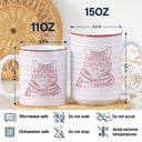 Dog Lovers,Dog Mom,Dog Dad,Cat Lovers,Cat Mom,Cat Dad,Pet Lovers,Pet Mom,Pet Dad,Love - Custom Photo Pencil Drawing Dog Cat Parents Hidden Message - Personalized White Edge-to-Edge Mug