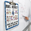 Gift For Yourself,Gift For Women,Teacher - Birth Flower Stained Glass Teacher's Garden Watch Them Grow - Personalized Acrylic Clipboard