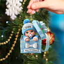 Christmas,New baby,New Dad,New Mom - Baby First Christmas, Baby Reveals, Gift Box 3D Effect - Personalized Custom Shaped Acrylic Ornament