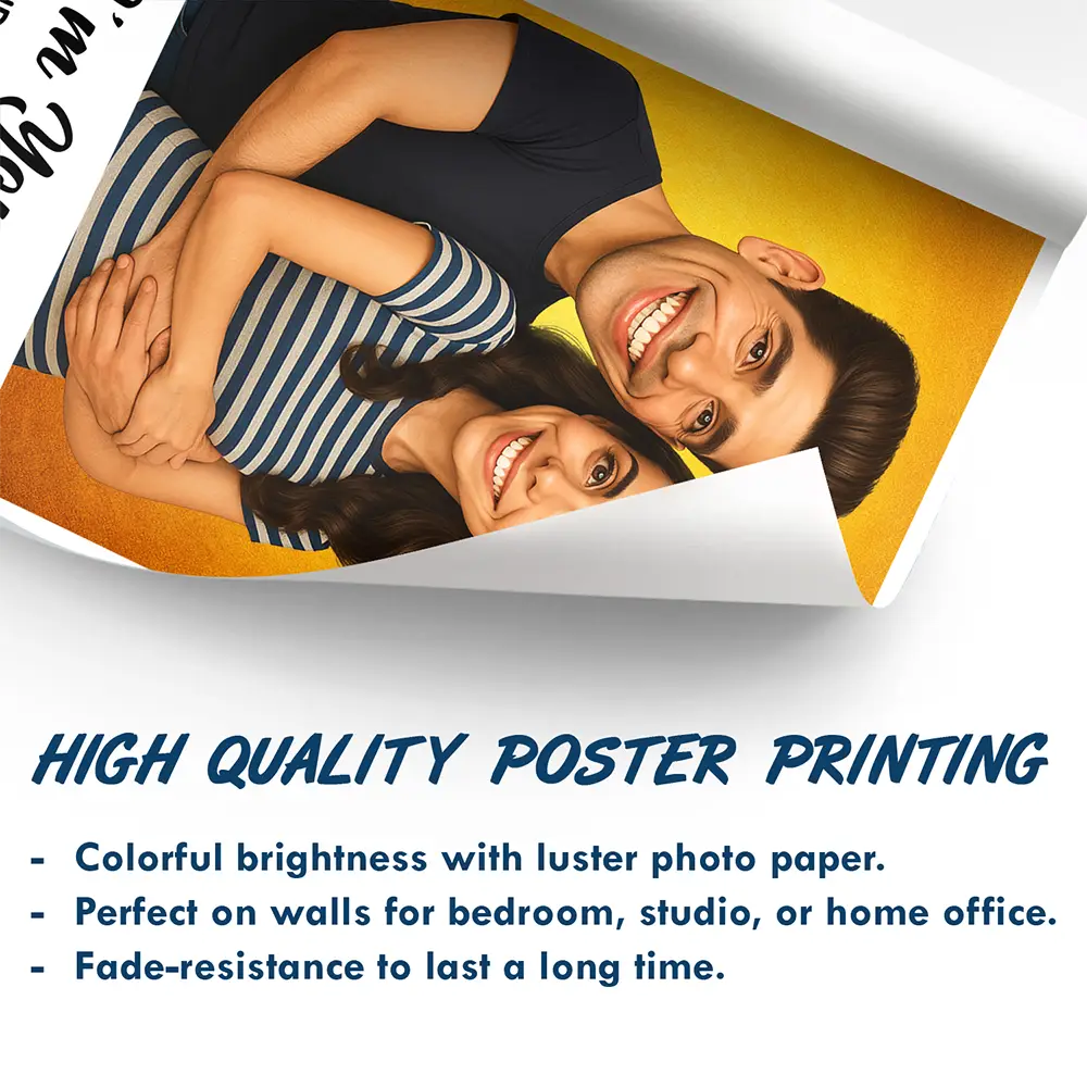 Gift For Wife,Gift For Husband,Gift For Couples,Gift For Girlfriend,Gift For Boyfriend,Funny,Family,Gift For Sibling - Custom Photo Caricature Funny Couple Family I'm Yours No Returns - Personalized Poster