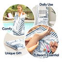 Dog Lovers,Funny - Summer Toile Dog Lover Beach Life Sandy Toes And Salty Kisses - Personalized Beach Towel