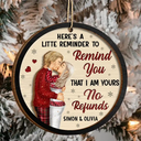Christmas,Gift For Couples,Gift For Husband,Gift For Wife,Gift For Boyfriend,Gift For Girlfriend,Funny - Couple Little Reminder That I'm Yours No Refunds - Personalized 2-Layered Wooden Ornament